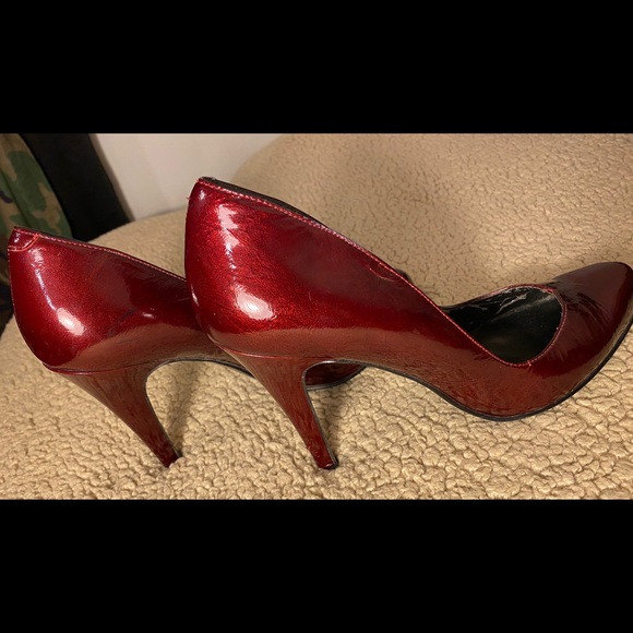 Nine West 9B Ruby Red Heels Good Condition - Picture 4 of 5